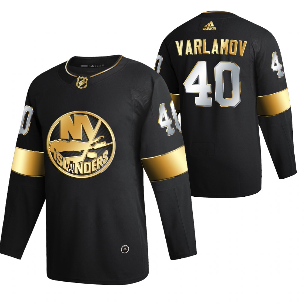 semyon varlamov New York Islanders Black 2021 Golden Edition Jersey Limited Authentic