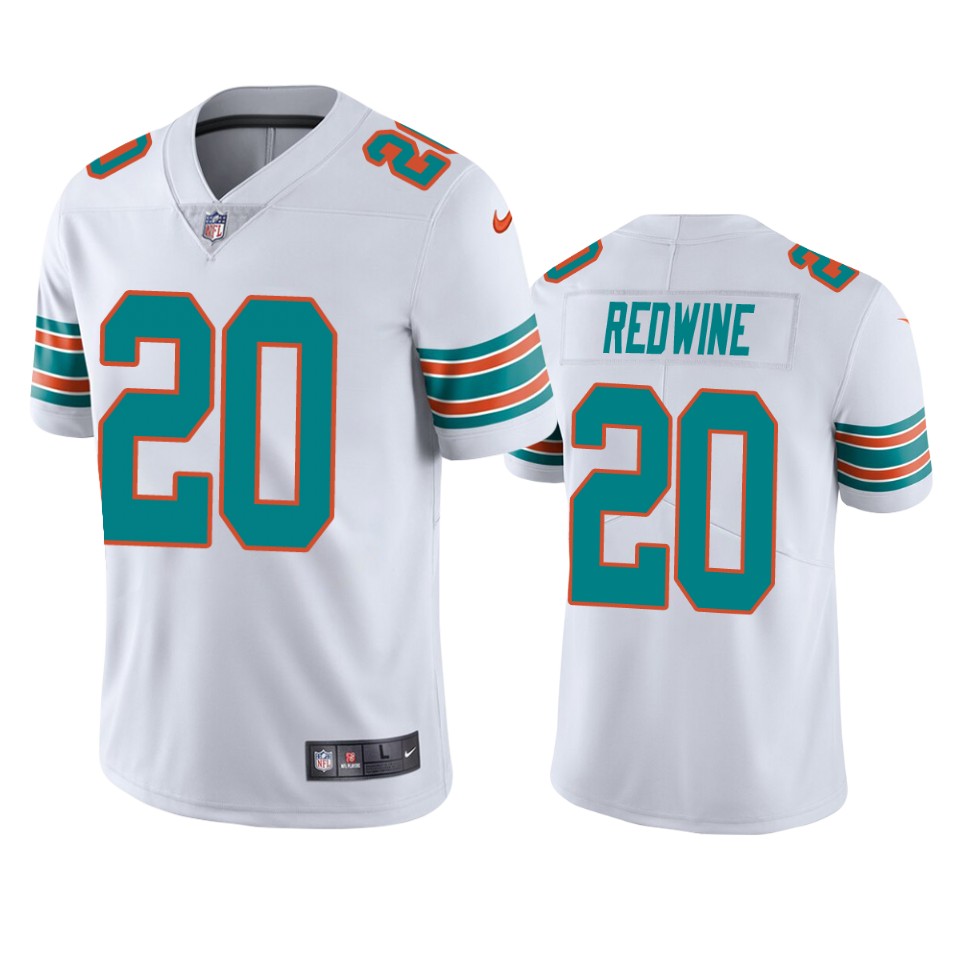 sheldrick redwine dolphins white vapor jersey