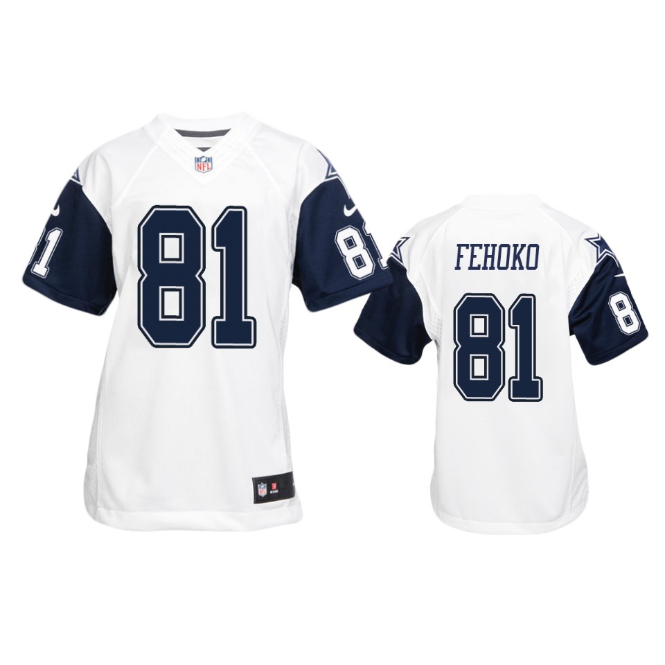 simi fehoko cowboys white color rush game jersey