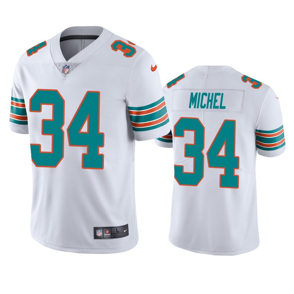 sony michel dolphins alternate vapor limited white jersey