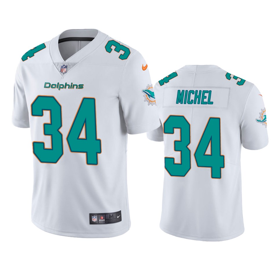 sony michel dolphins vapor limited white jersey
