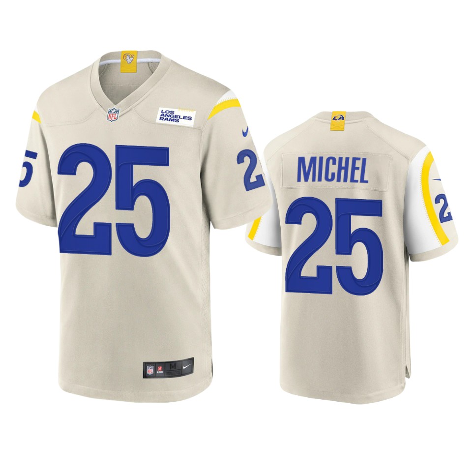 sony michel rams bone game jersey