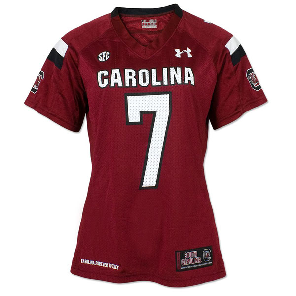 south carolina gamecocks 7 jadeveon clowney red football women jersey