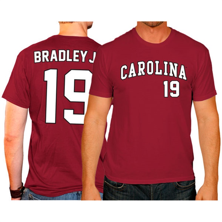 south carolina gamecocks garnet 19 jackie bradley jr. college baseball player t shirt