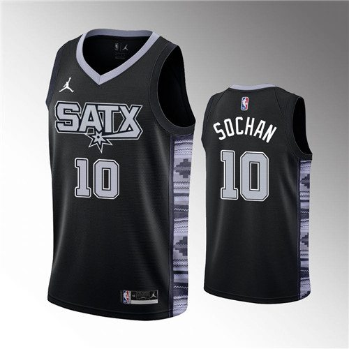San Antonio Spurs Jeremy Sochan Black Statement Edition stitched Jersey #10
