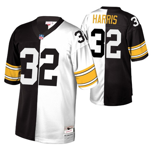 steelers-franco-harris-split-jersey-black-white-legacy-replica