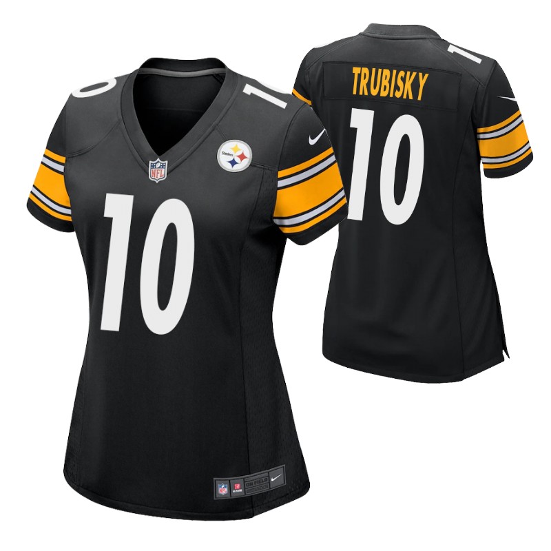 steelers-mitchell-trubisky-game-women's-jersey-black