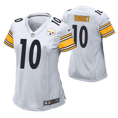 steelers-mitchell-trubisky-game-women's-jersey-white