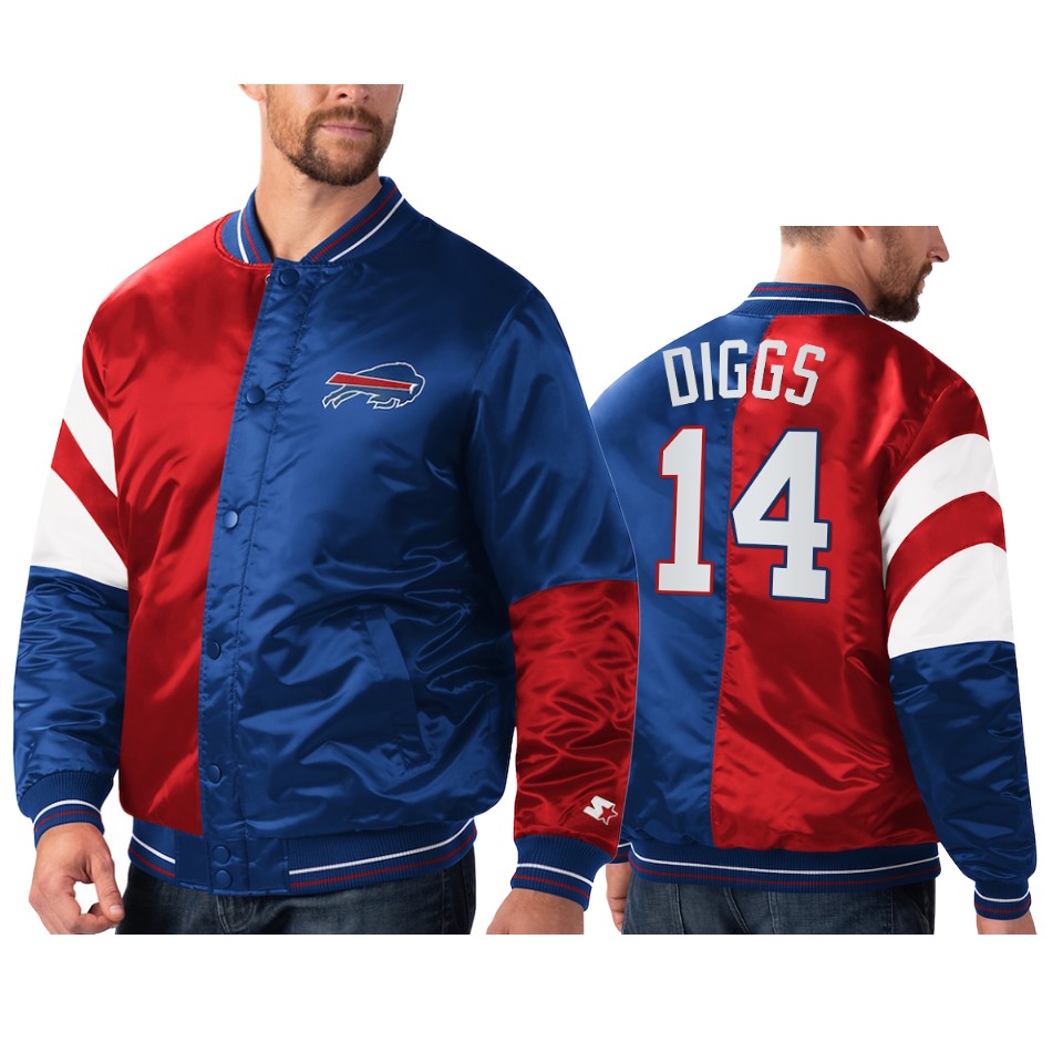 stefon diggs bills royal red split leader varsity jacket