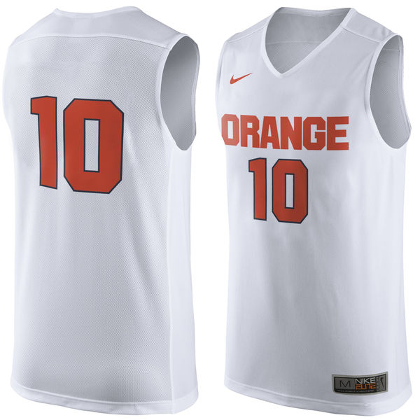 syracuse orange 10 white basketball jersey