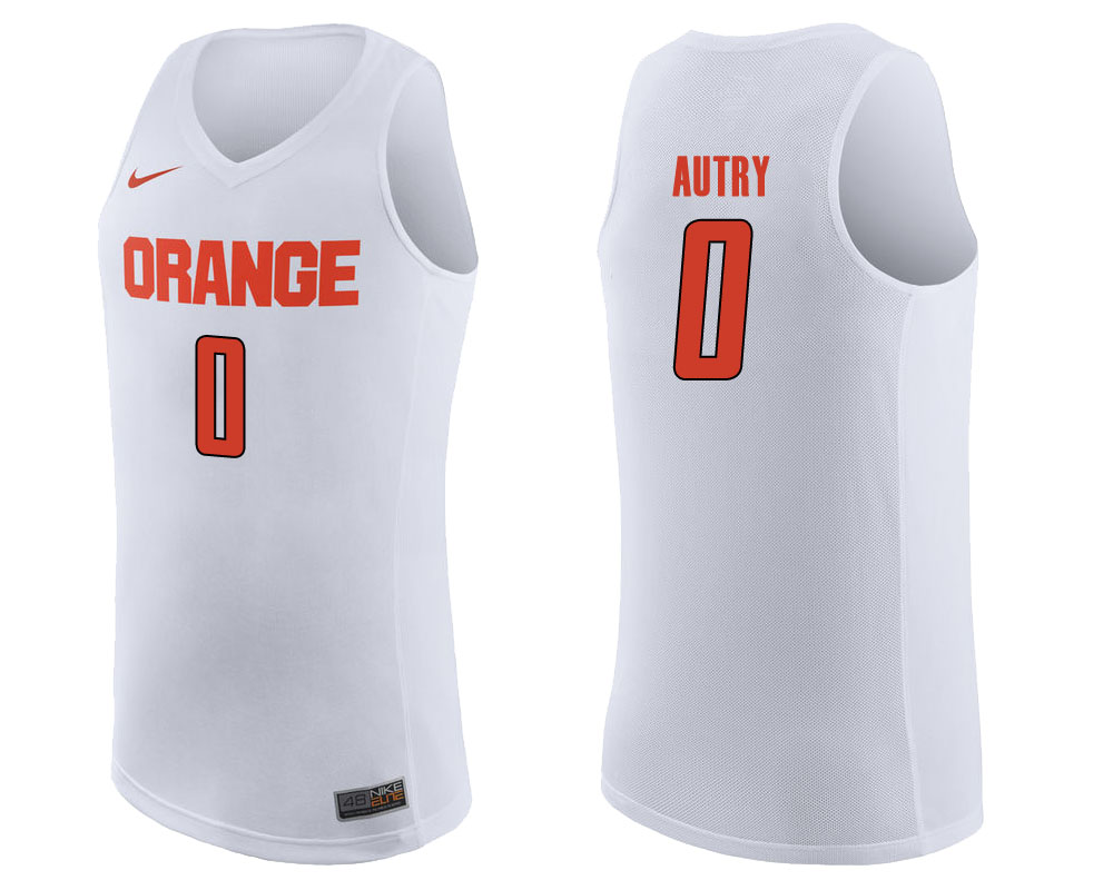 syracuse orange adrian autry white college basketball jersey