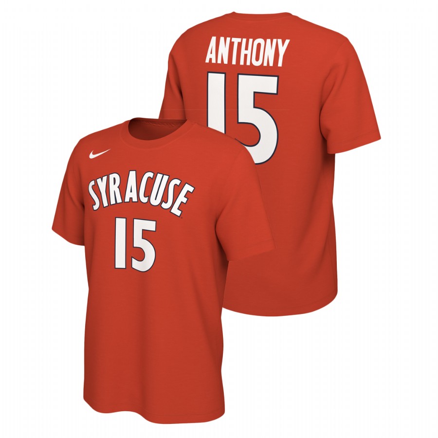 syracuse orange basketball carmelo anthony orange retro alumni men's t shirt