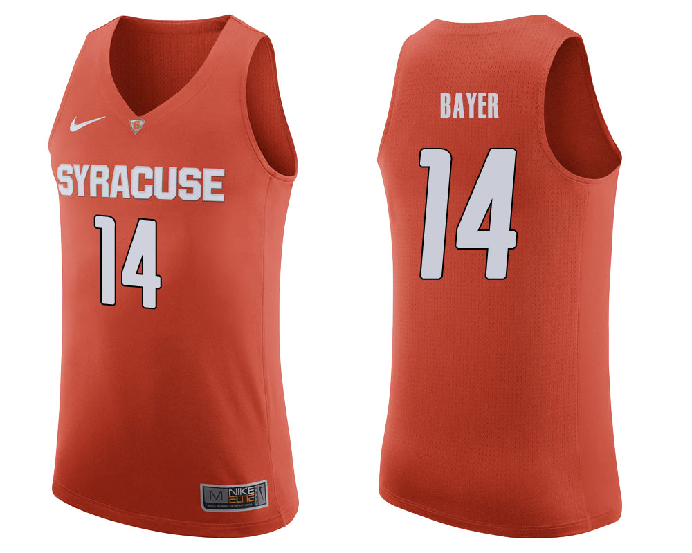 syracuse orange braedon bayer orange college basketball jersey