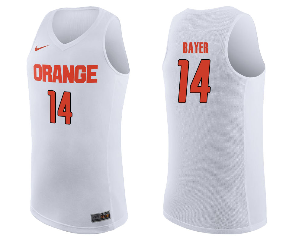 syracuse orange braedon bayer white college basketball jersey