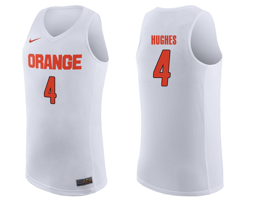 syracuse orange elijah hughes white college basketball jersey