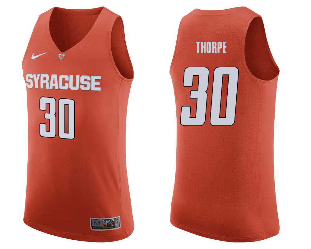syracuse orange geno thorpe orange college basketball jersey