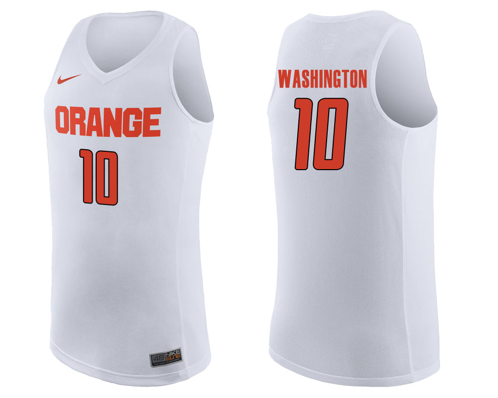 syracuse orange howard washington white college basketball jersey