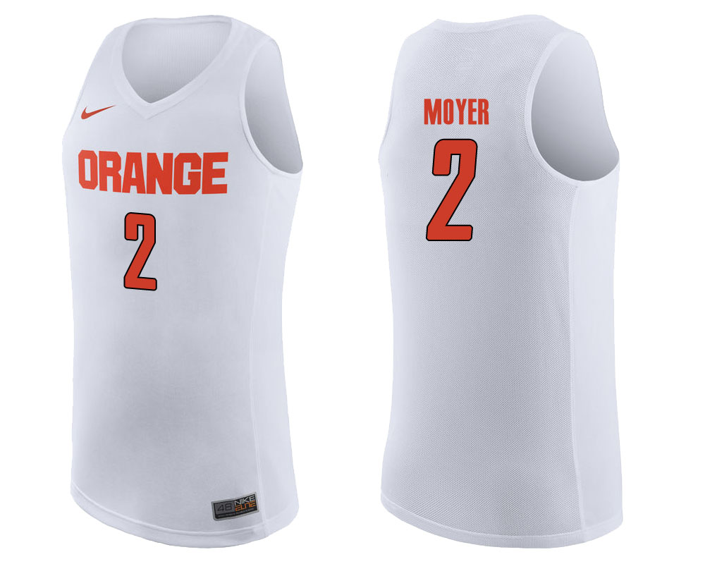 syracuse orange matthew  moyer white college basketball jersey