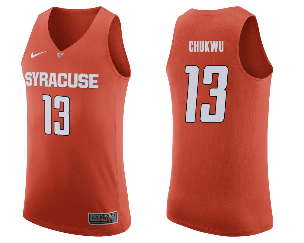 syracuse orange paschal chukwu orange college basketball jersey