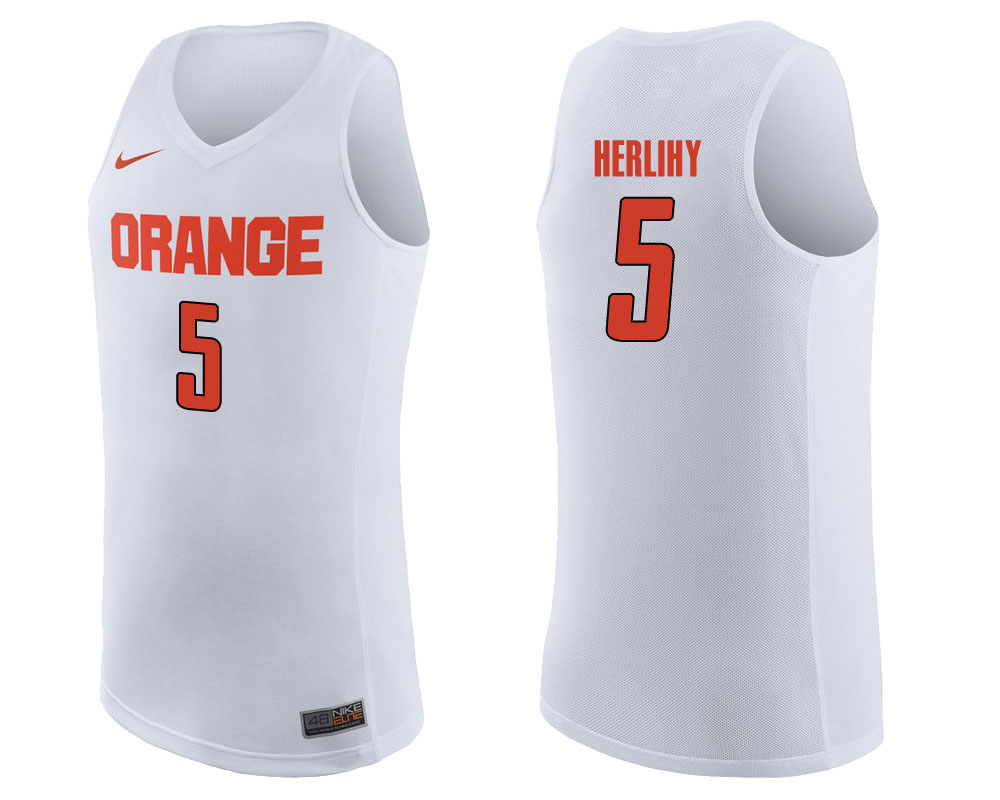 syracuse orange patrick herlihy white college basketball jersey