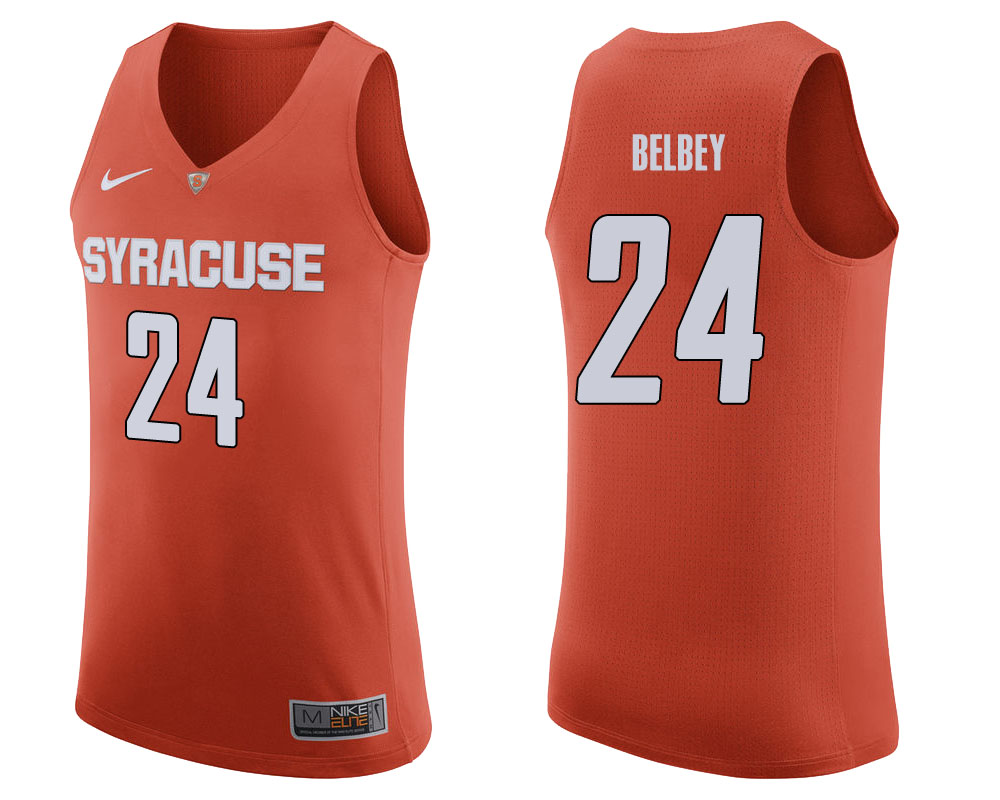 syracuse orange shaun belbey orange college basketball jersey