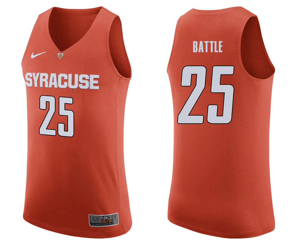 syracuse orange tyus  battle orange college basketball jersey