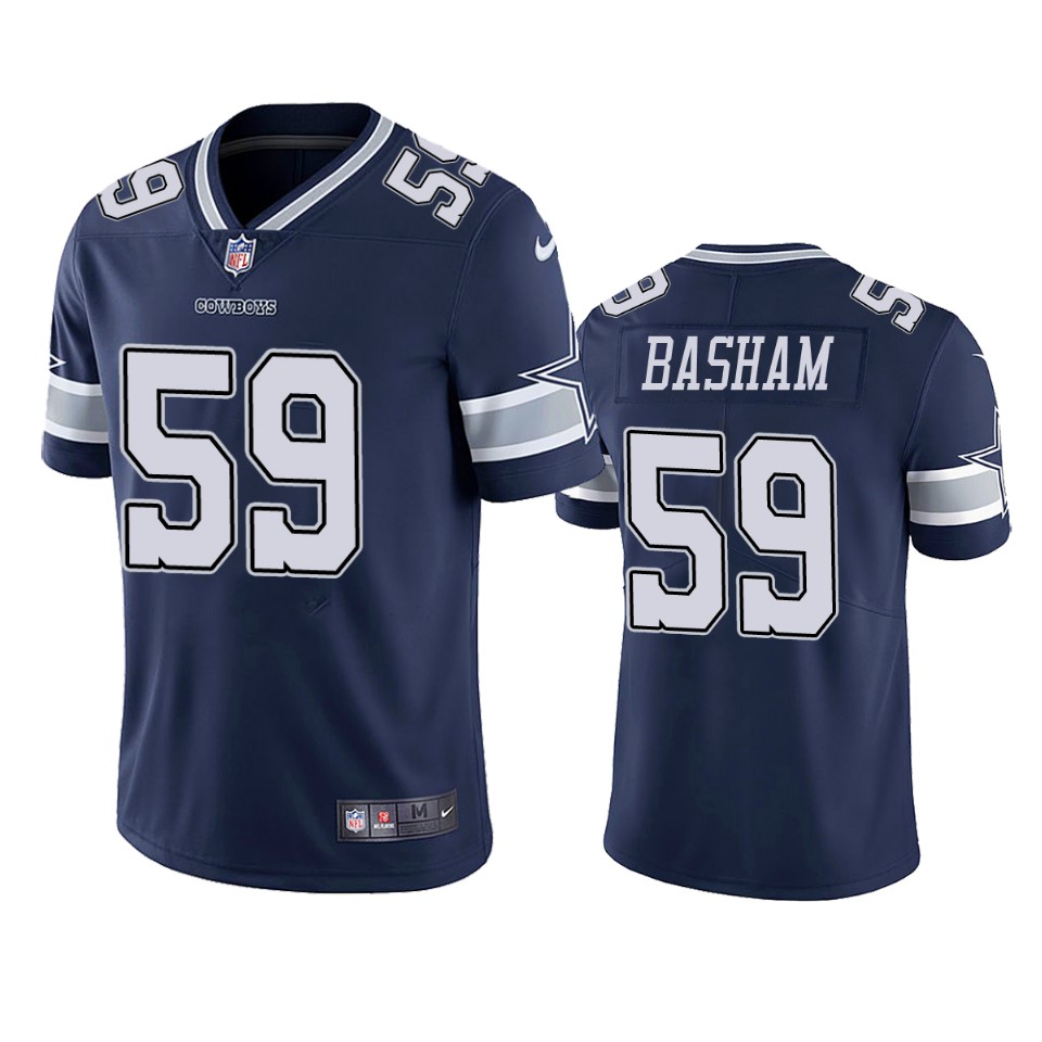 tarell basham cowboys navy vapor jersey 2a