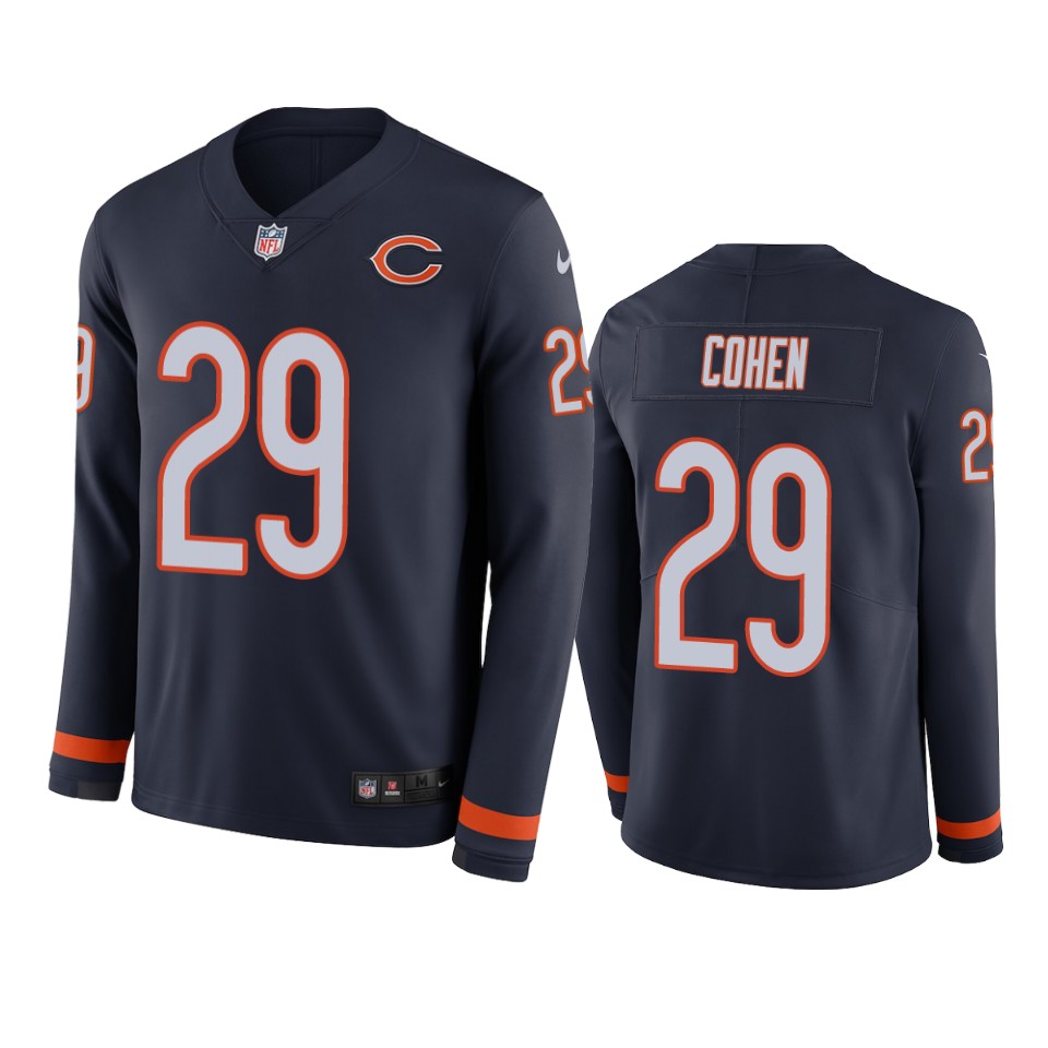 tarik cohen bears navy therma long sleeve jersey
