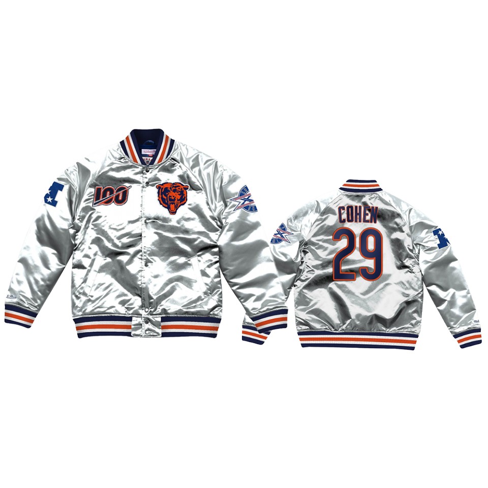 tarik cohen bears silver super bowl nfl 100 jacket