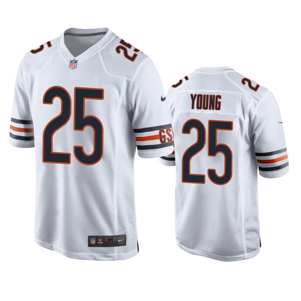 tavon young bears game white jersey