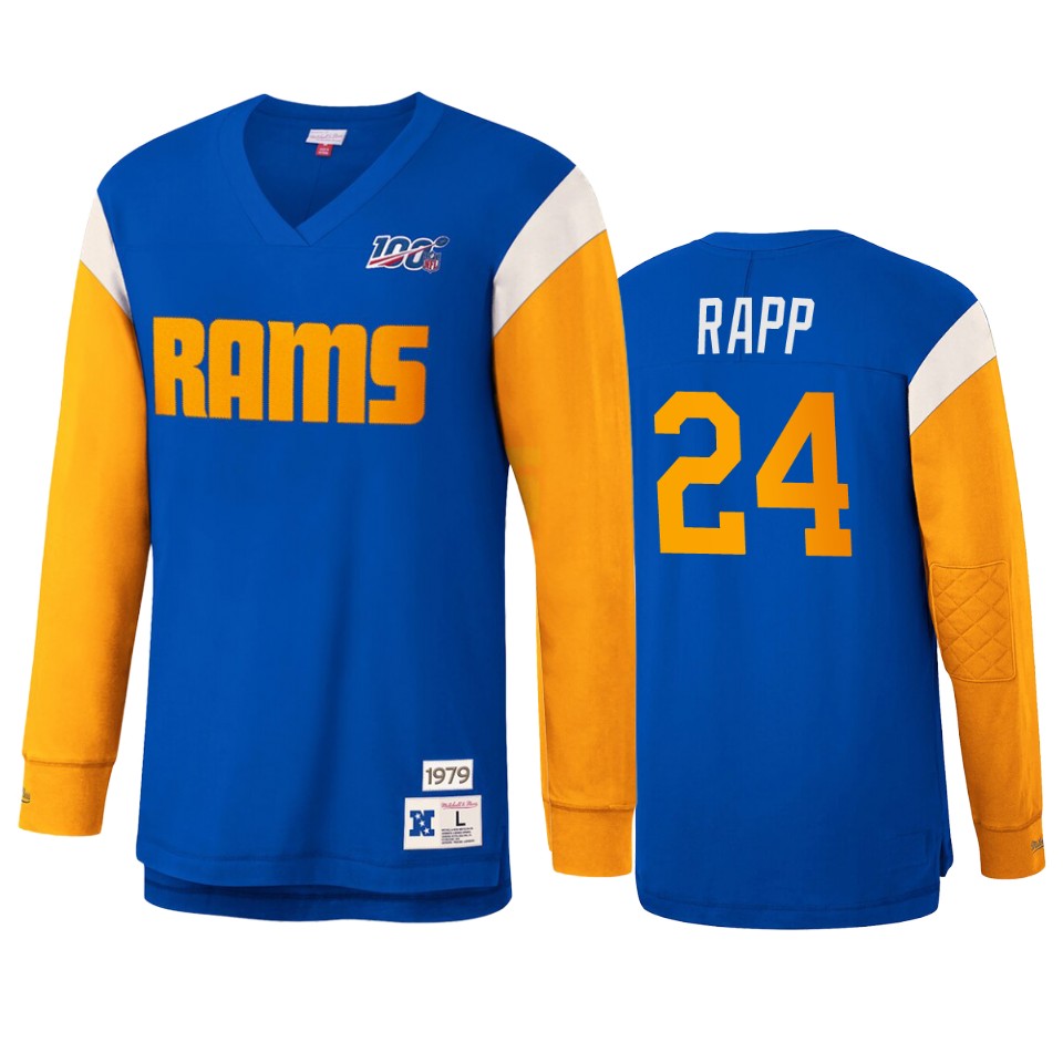 taylor rapp rams royal nfl 100 long sleeve t shirt