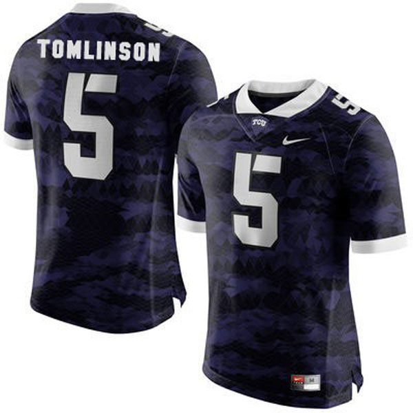 tcu horned frogs 5 ladainian tomlinson purple football jersey