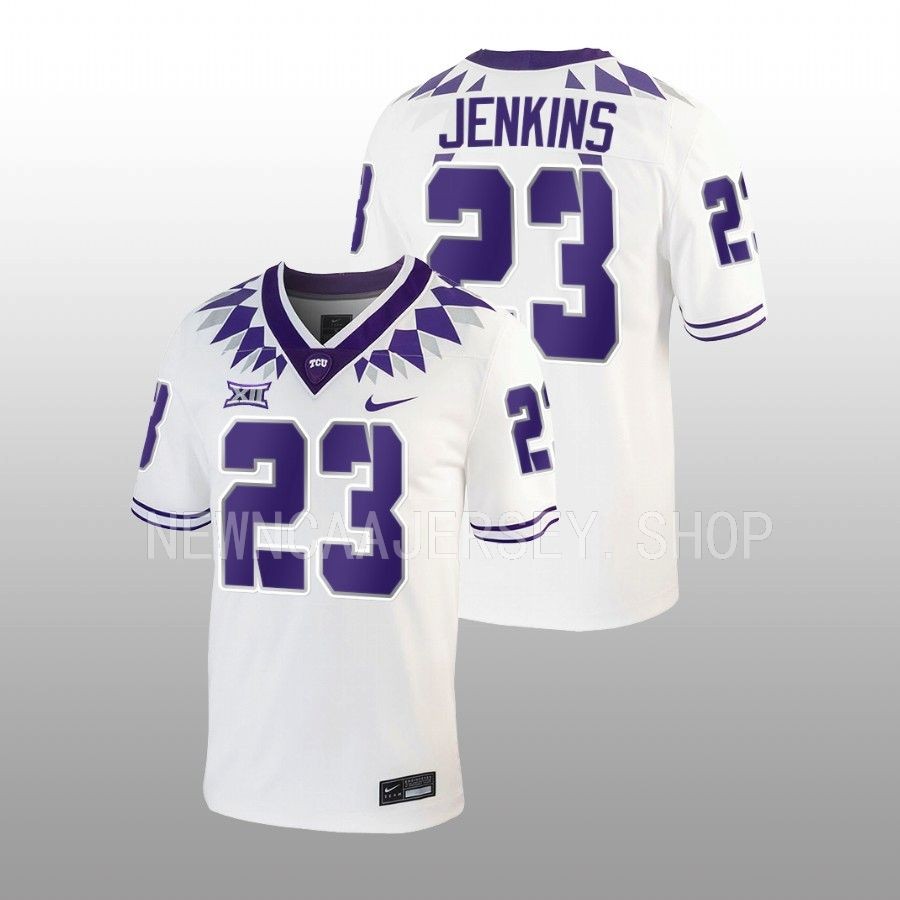 tcu horned frogs keontae jenkins white untouchable football game jersey