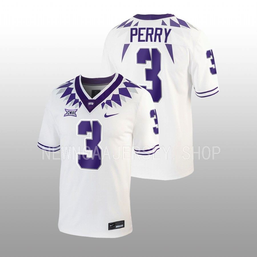 tcu horned frogs mark perry white untouchable football game jersey