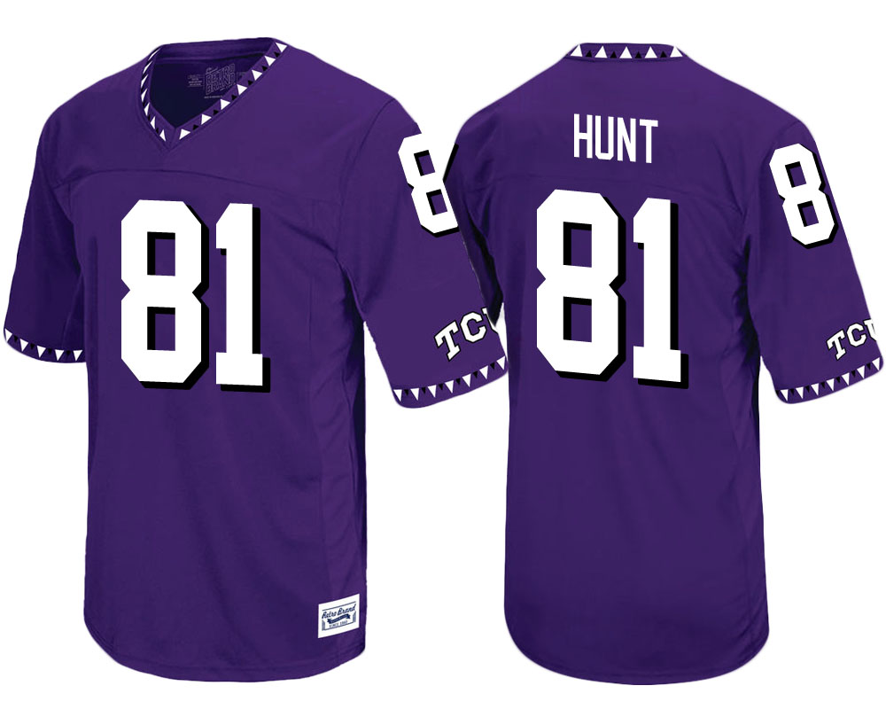 tcu horned frogs purple cole hunt throwback college football jersey