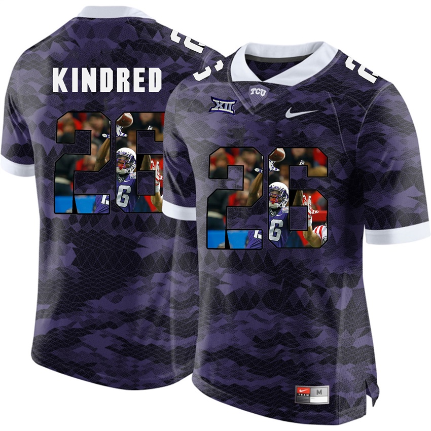 tcu horned frogs purple derrick kindred college football jersey