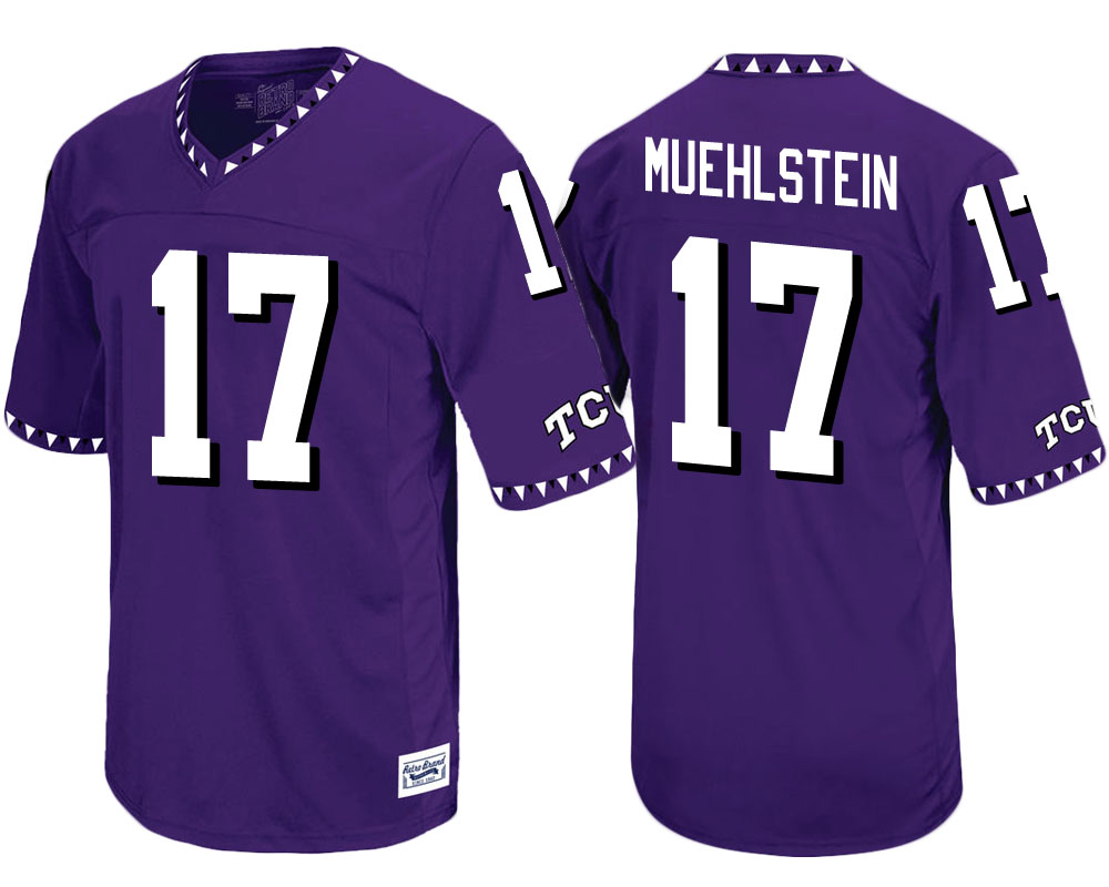 tcu horned frogs purple grayson muehlstein throwback college football jersey