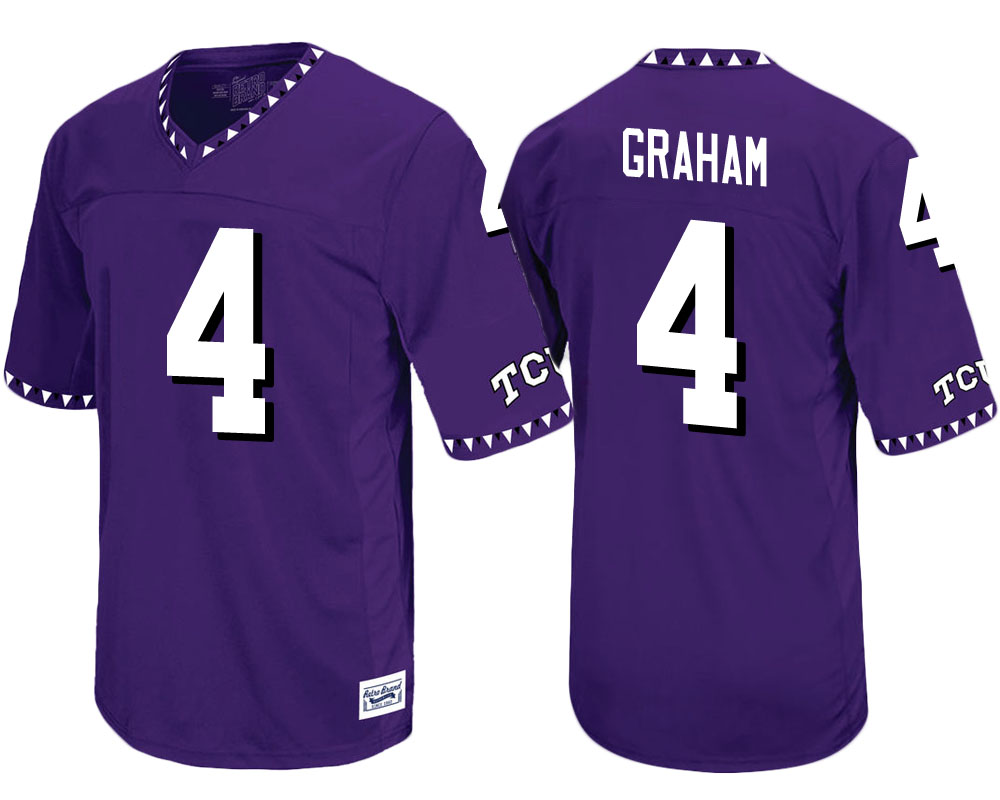 tcu horned frogs purple isaiah graham throwback college football jersey