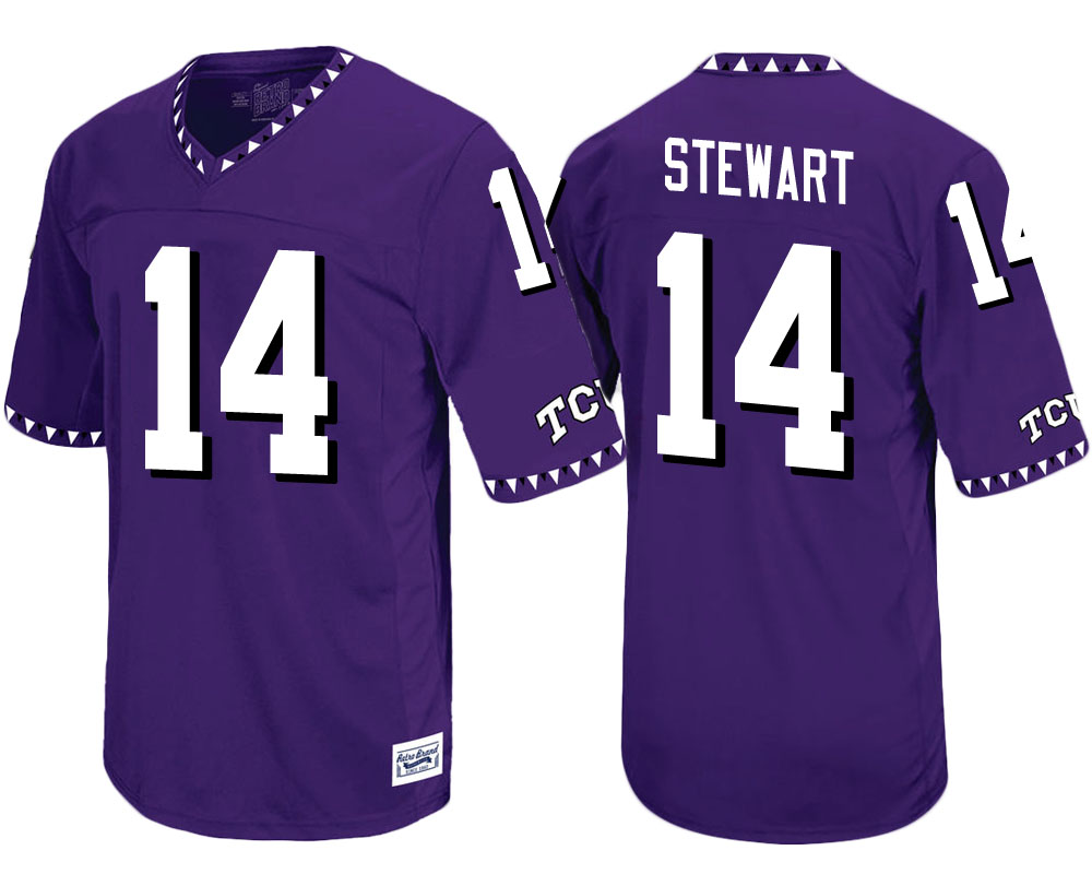 tcu horned frogs purple jarrison stewart throwback college football jersey
