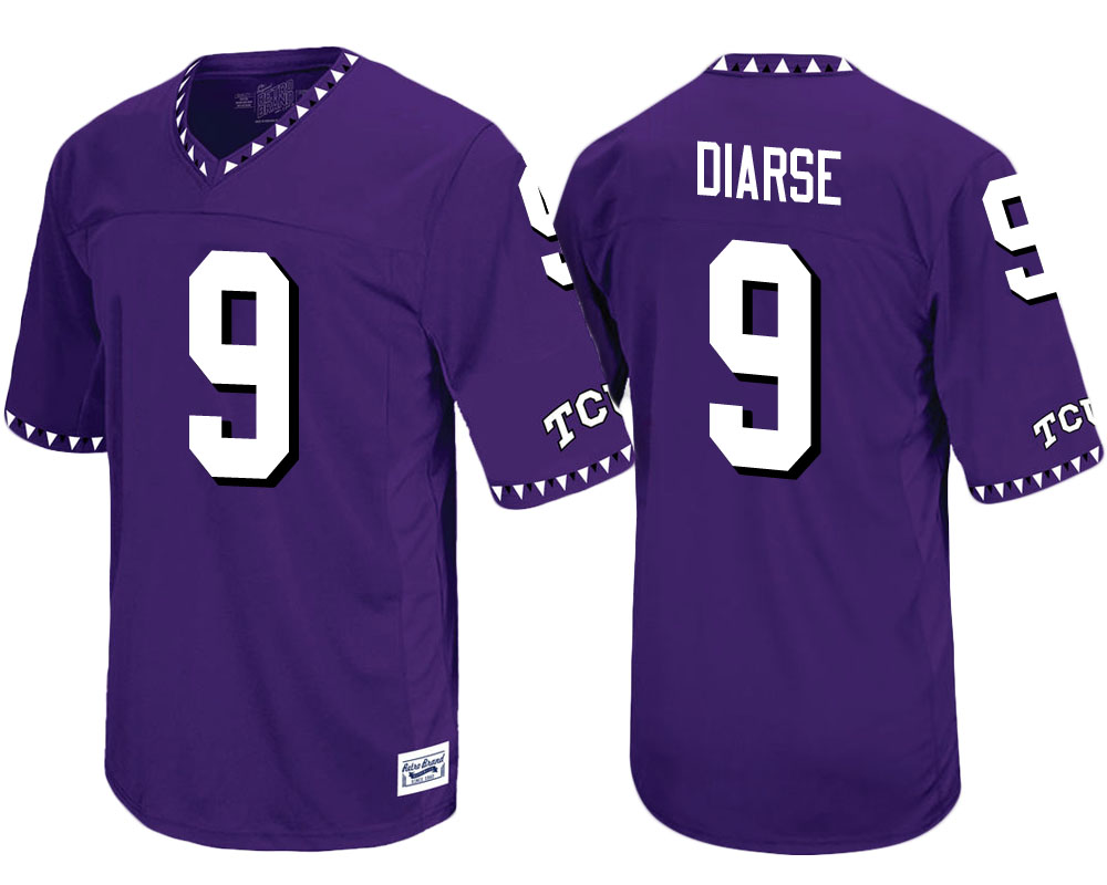 tcu horned frogs purple john diarse throwback college football jersey