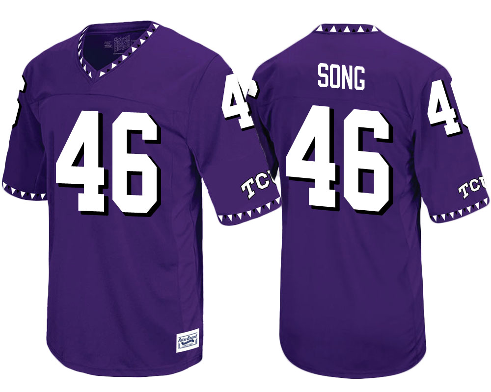 tcu horned frogs purple jonathan song throwback college football jersey