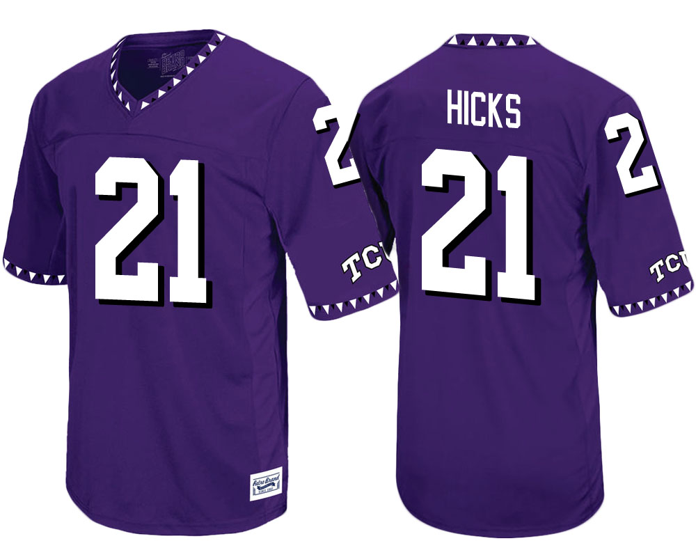 tcu horned frogs purple kyle hicks throwback college football jersey