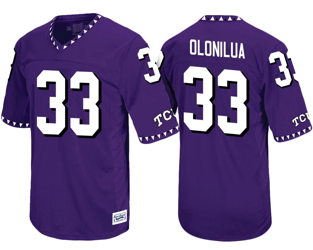 tcu horned frogs purple sewo olonilua throwback college football jersey