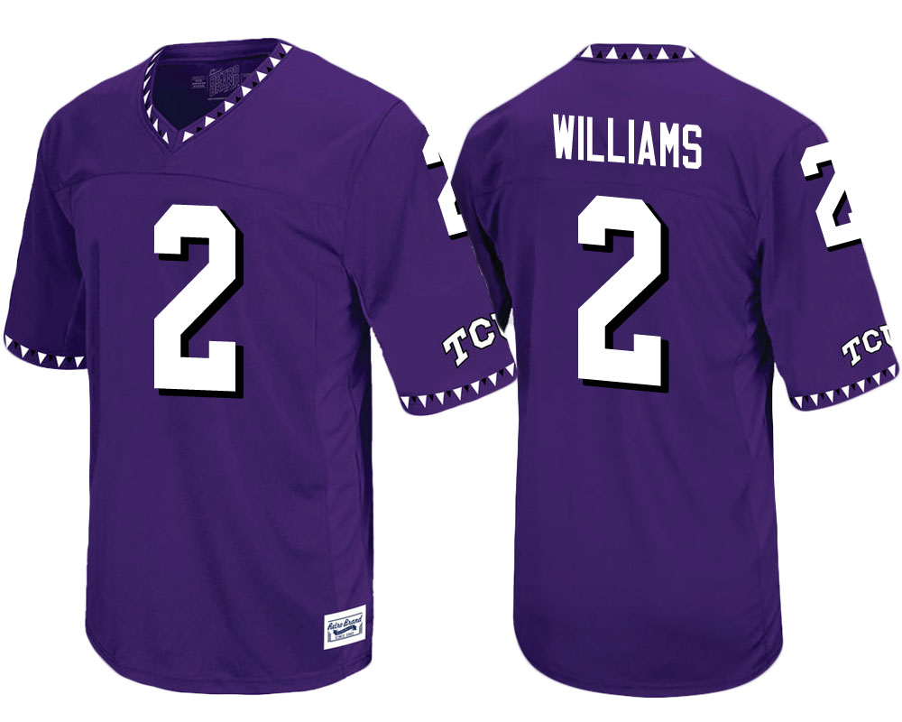 tcu horned frogs purple taj williams throwback college football jersey