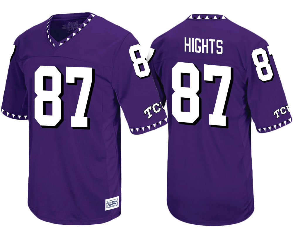 tcu horned frogs purple trevontae hights throwback college football jersey