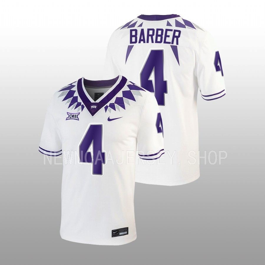 tcu horned frogs taye barber white untouchable football game jersey