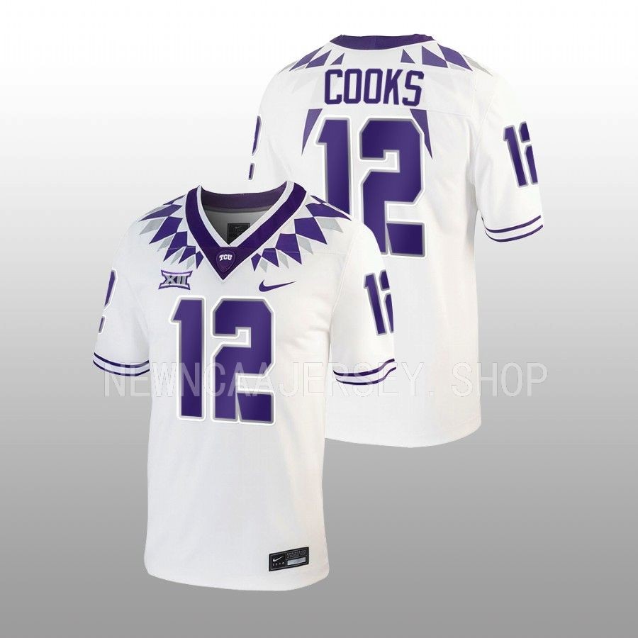 tcu horned frogs terrence cooks white untouchable football game jersey