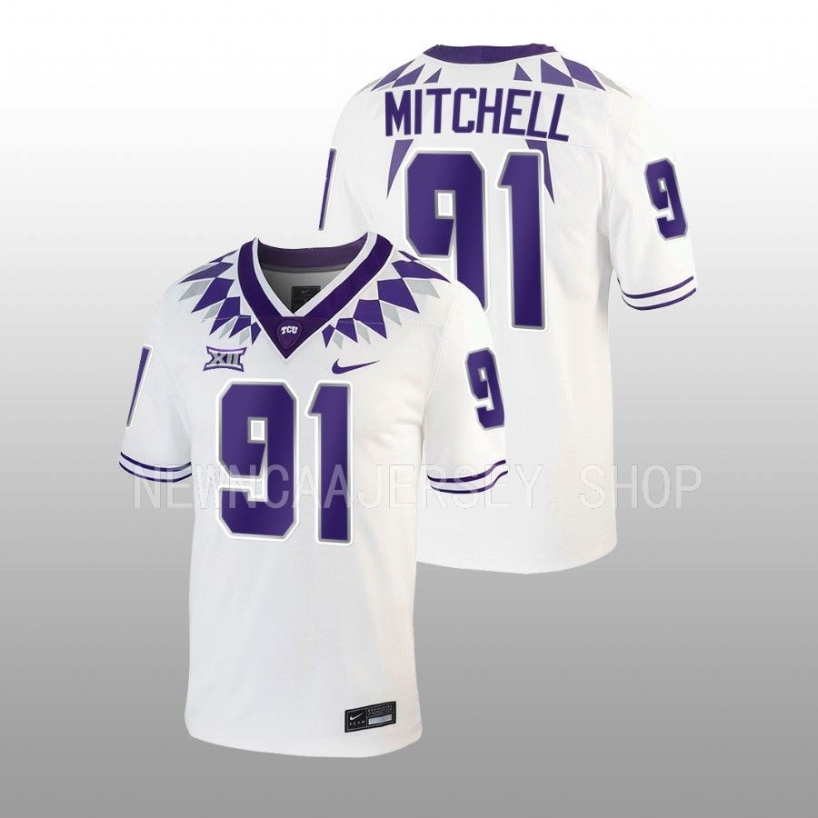 tcu horned frogs tymon mitchell white untouchable football game jersey