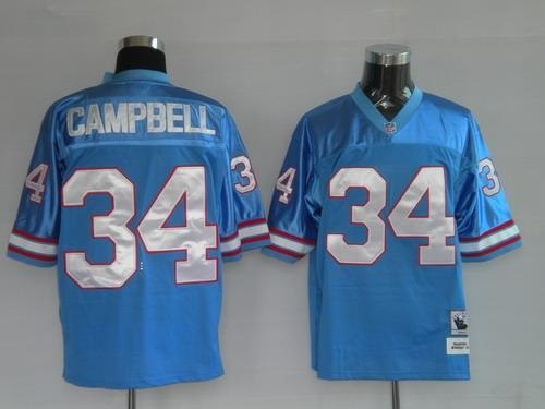 tennessee titans 34 earl campbell blue throwback jerseys