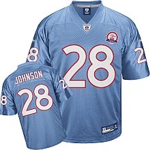 tennessee titans houston oilers afl 50th anniversary chris johnson light blue jersey
